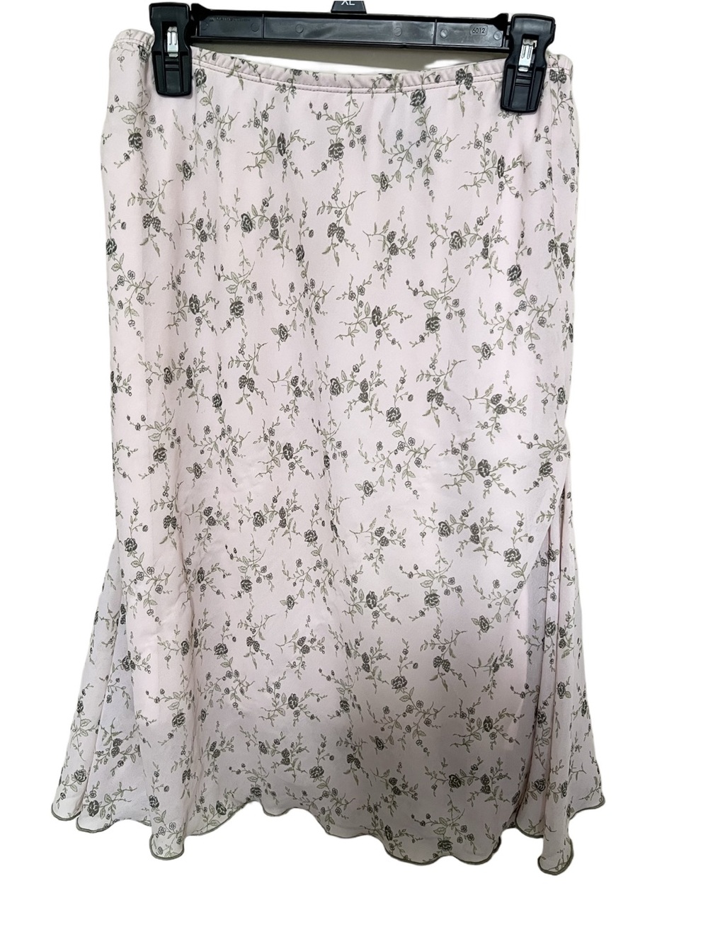 Y2K 10 Lettuce Hem Double Slit Dainty Floral Skirt Coquette Asymmetrical Fairy